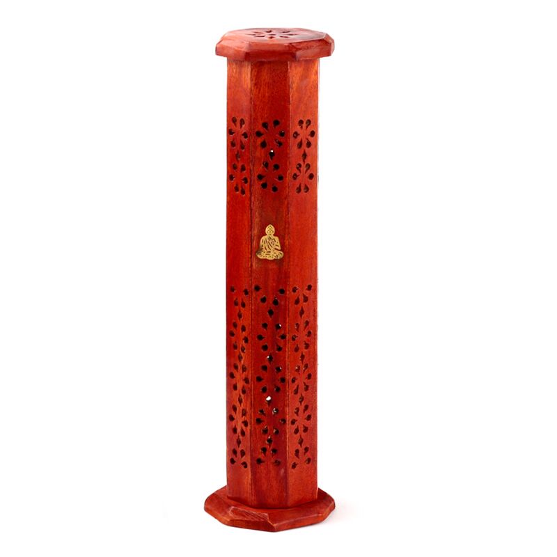 Mango Wood Weihrauchhalter Tower Buddha Inlay
