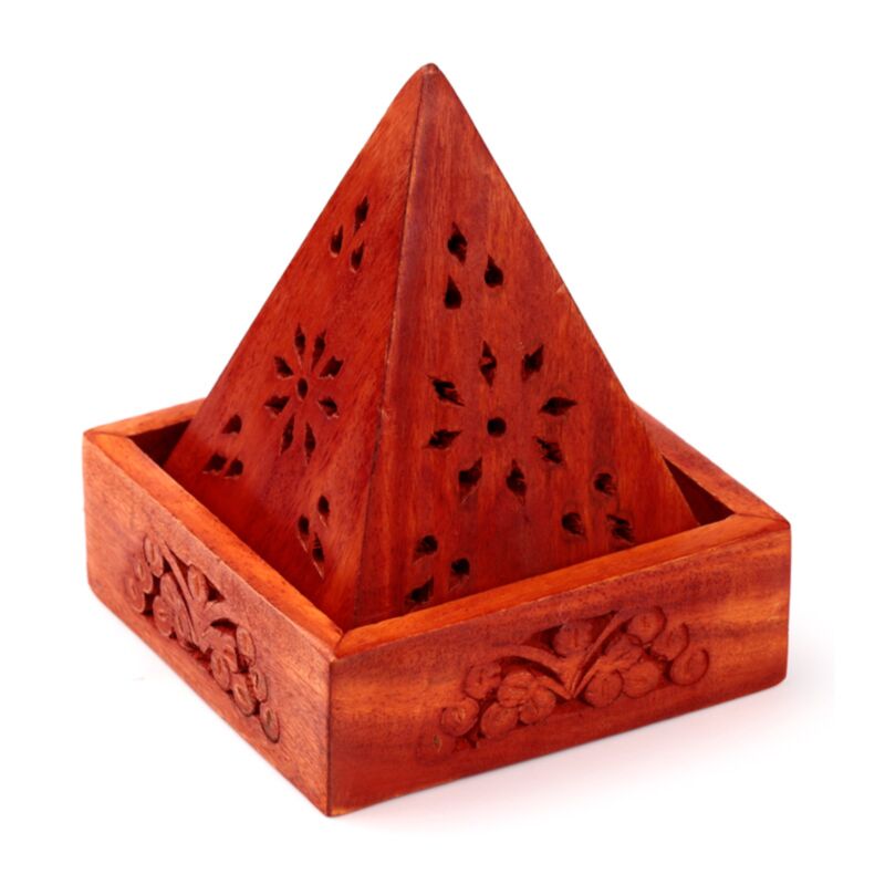 Mango Wood Pyramid Weihrauchhalter Kegels Blumenrahmen