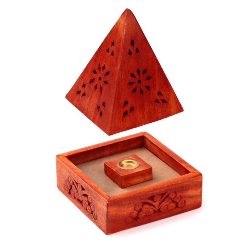 Mango Wood Pyramid Weihrauchhalter Kegels Blumenrahmen