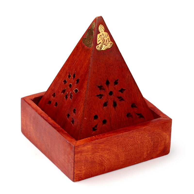 Mango Wood Pyramide Weihrauchhalter Kegels Buddha