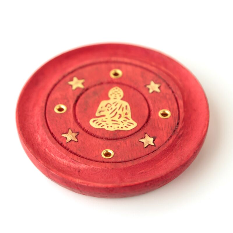 Mangoholz um rote Weihrauchhalter