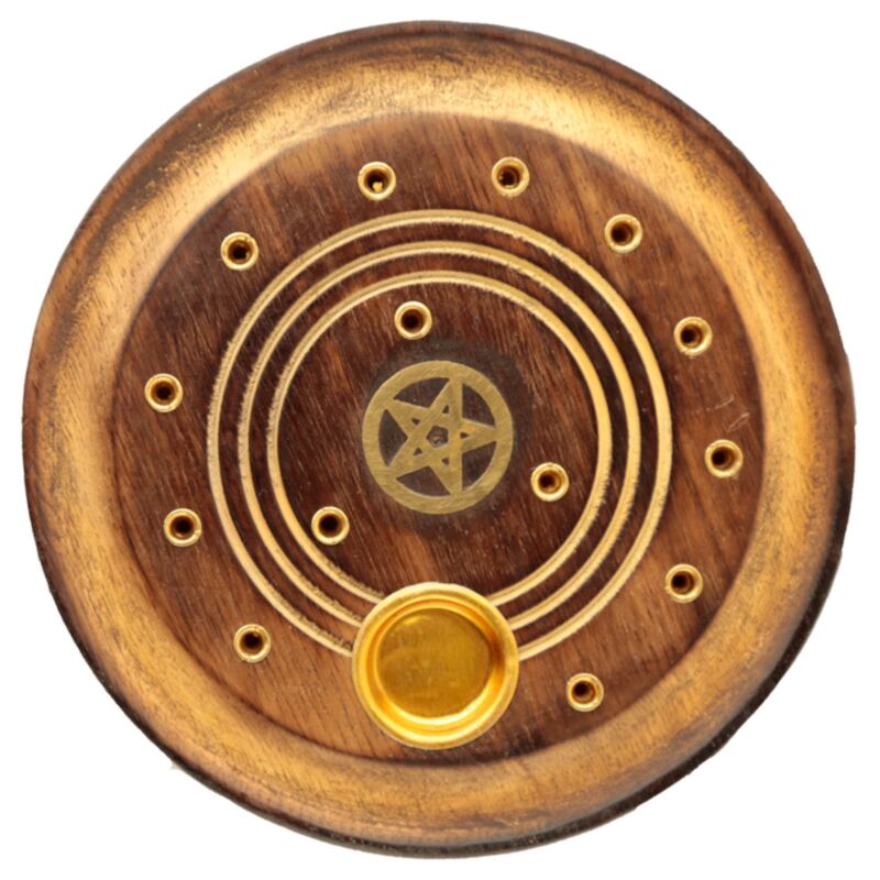 Mangohout Pentagram um Weihrauchhalter