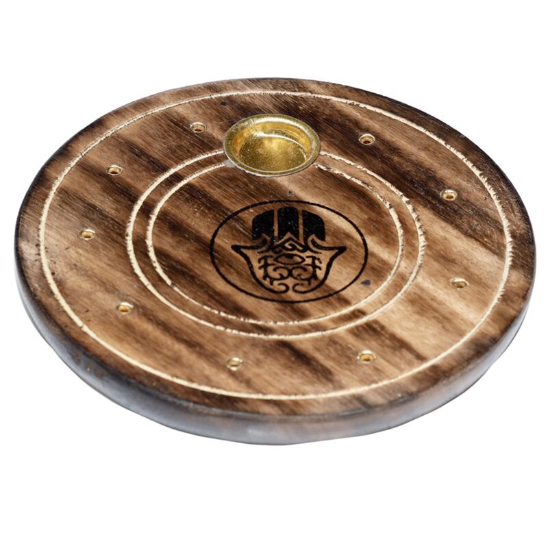 Mango Wood Round Hamsa Räckenhalter