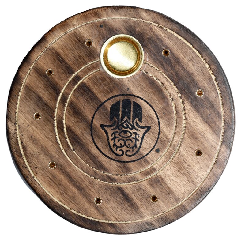 Mango Wood Round Hamsa Räckenhalter