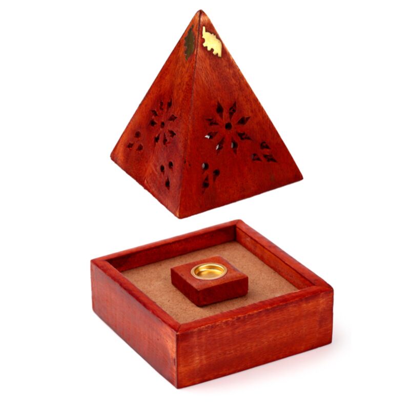 Mango Wood Pyramid Weihrauchhalter Zapfen Elefant