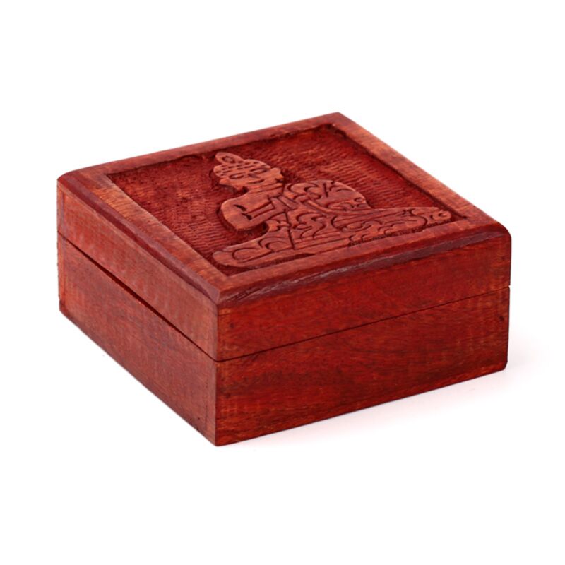 Mango whout geschnitzte thailändische Buddha Aufbewahrungsbox