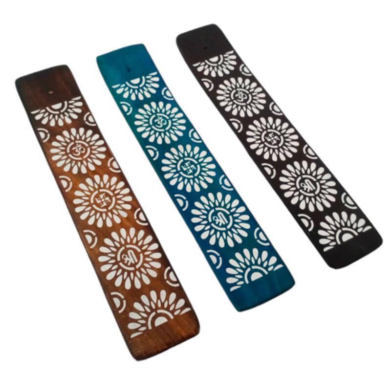 Blumenmuster Mango Holz Weihrauchhalter Box für Stöcke