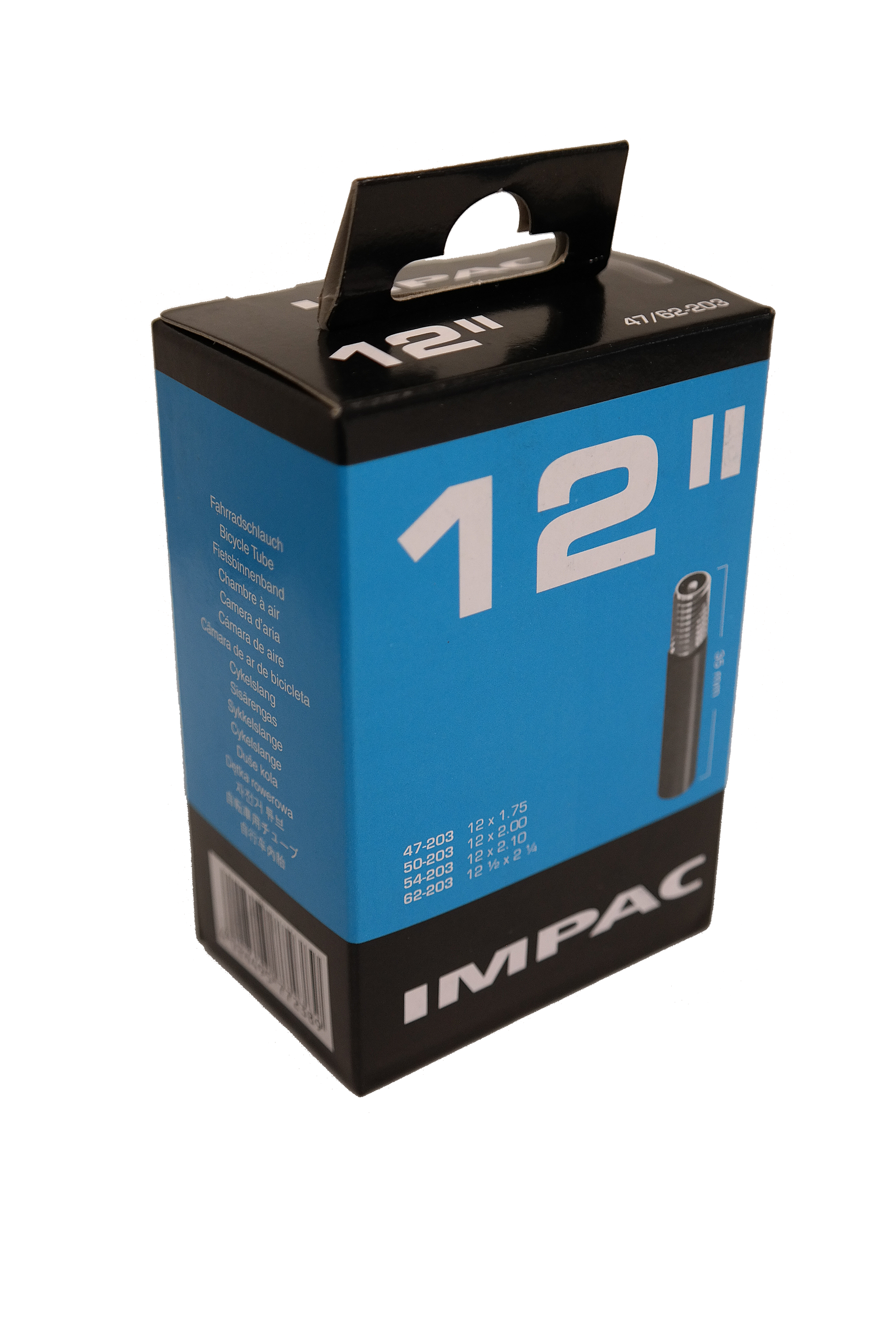 Impac Schlauch (von Schwalbe) AV12 12x1.75 2.35 ETRTO 47 62-203, Ventil:Schrader auto 35mm