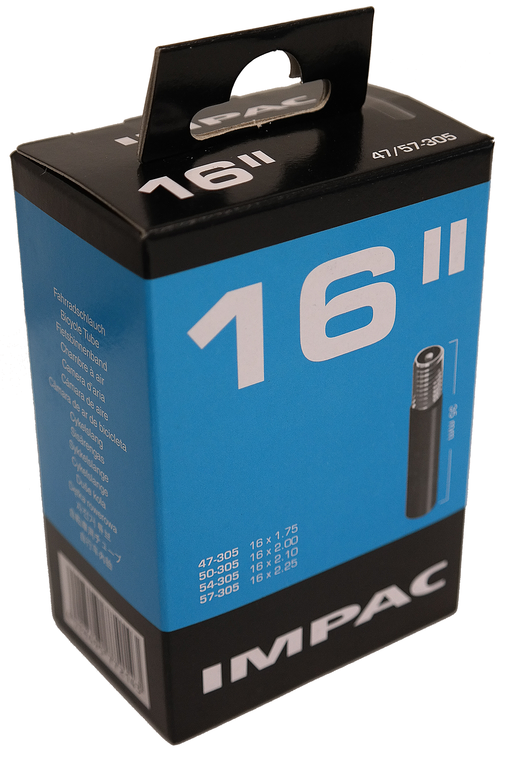 Impac Schlauch (von Schwalbe) AV16 16x1.75 2.35 ETRTO 47 57-305, Ventil:Schrader auto 35mm