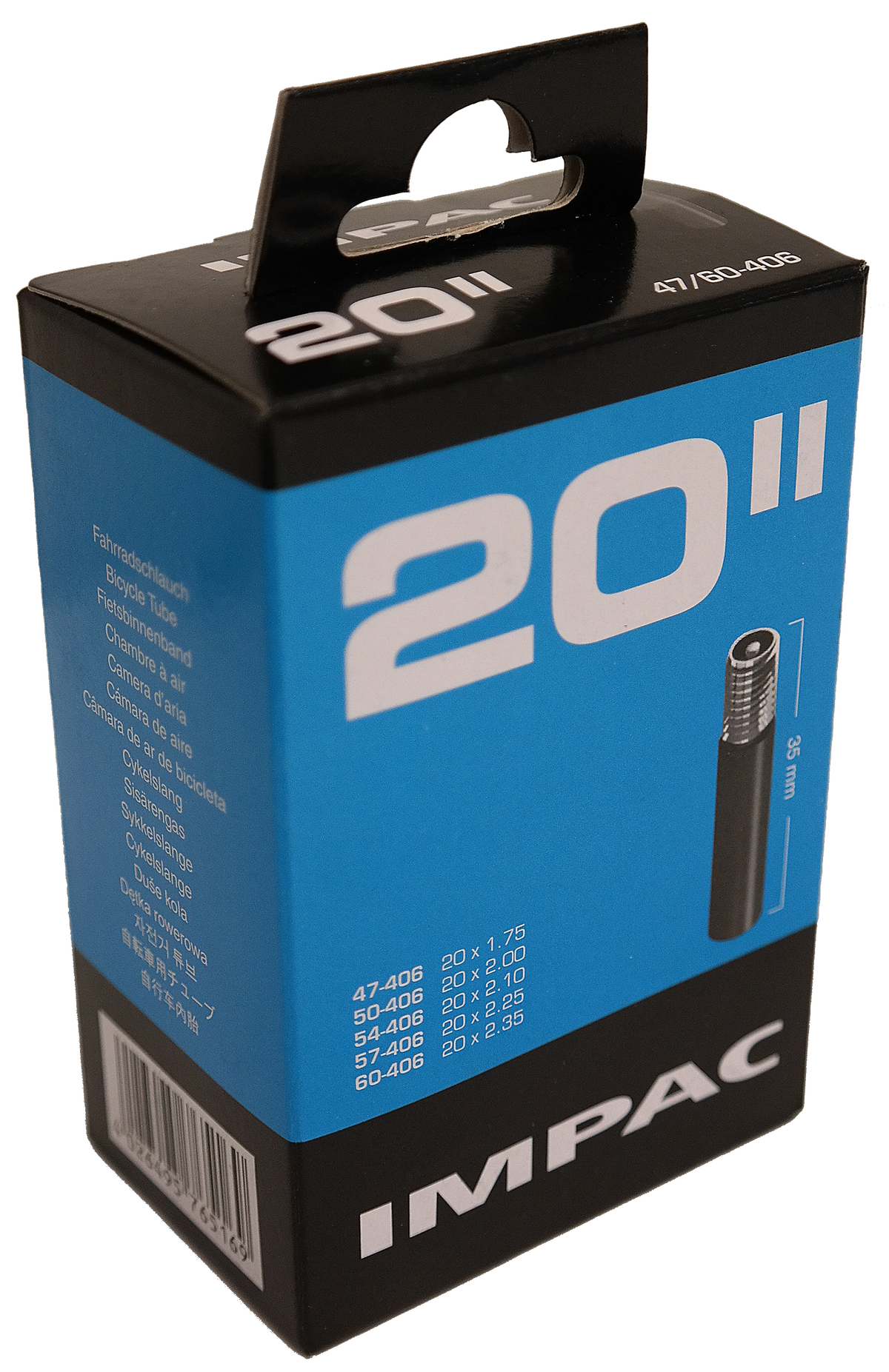 Impac Schlauch (von Schwalbe) AV20 20x1.75 ETRTO 40 60-406 Ventil: auto schrader valve 35mm