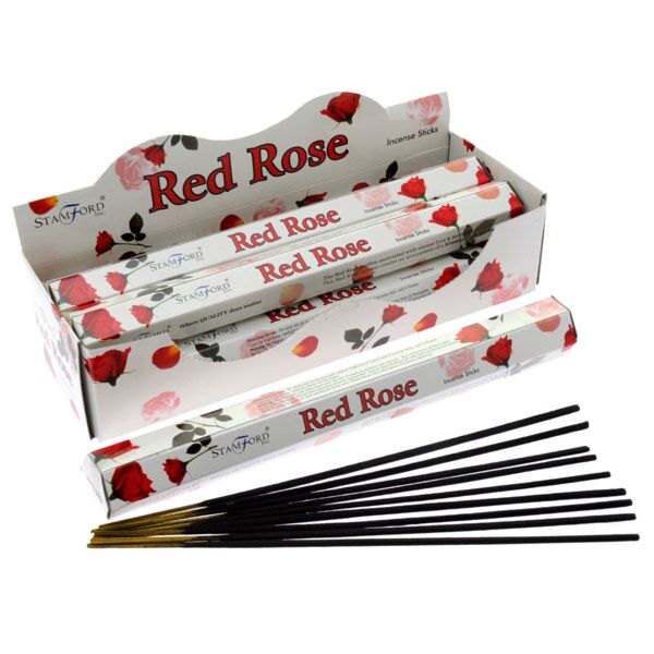 37105 Red Rose - Stamford Premium -Hex -Weihrauch -Sticks