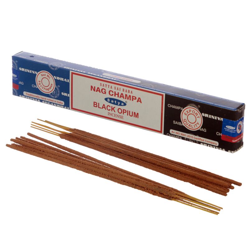 01307 Satya Nag Champa schwarzer Opium -Weihrauch -Sticks