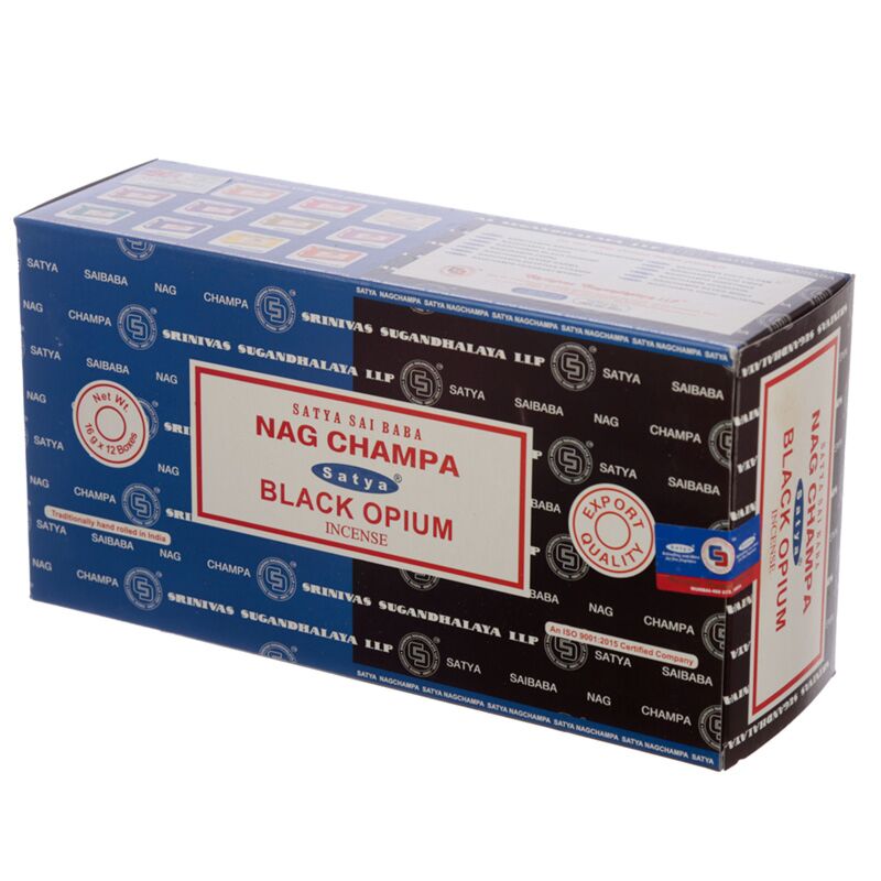 01307 Satya Nag Champa schwarzer Opium -Weihrauch -Sticks