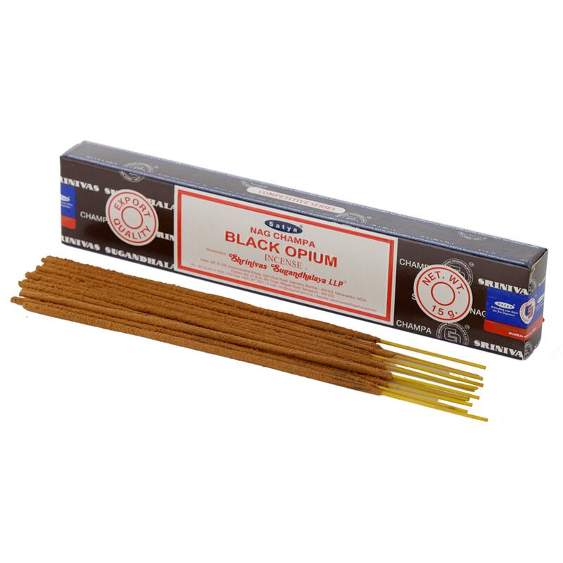 01346 Schwarzes Opium - Satya -Nag -Champa -Weihrauchstangen
