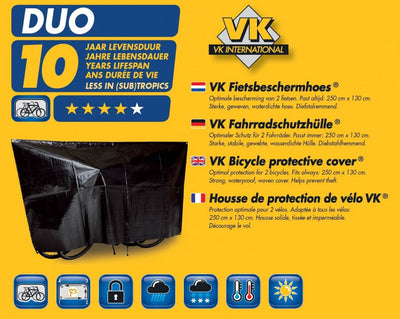 Vk duo Fahrrad-Pyjama-Überzug schwarz