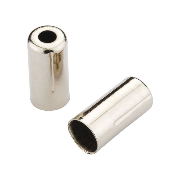 Jagwire-Endkappen offen – 5-mm-Bremse (Crimp) – Messing (200 Stück) – Chrom