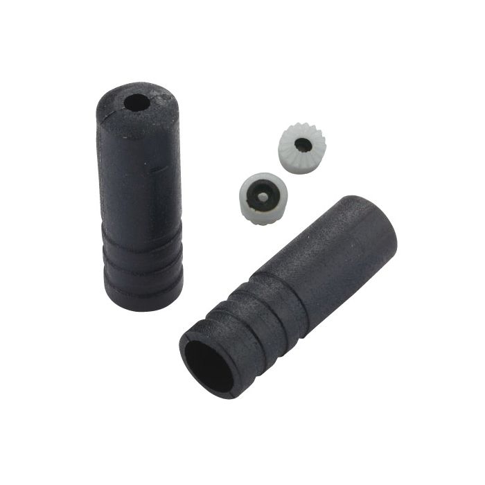 Jagwire Endkappen versiegelt – 4 mm Verschiebung – Kunststoff (100 Stück) – schwarz