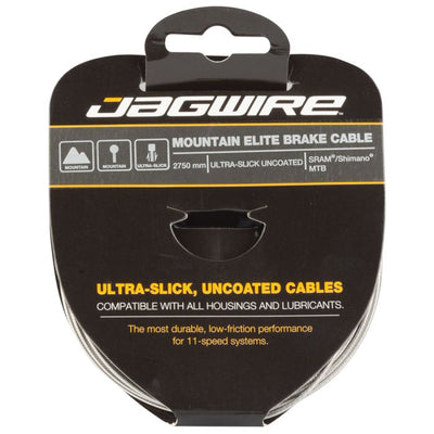 Jagwire Mountain-Bremskabel – Elite polierter, ultraglatter Edelstahl – 1,5 x 2750 mm – Sram Shimano