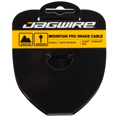 Jagwire Mountain-Bremskabel – professionell polierter Slick-Edelstahl – 1,5 x 2750 mm – Sram Shimano