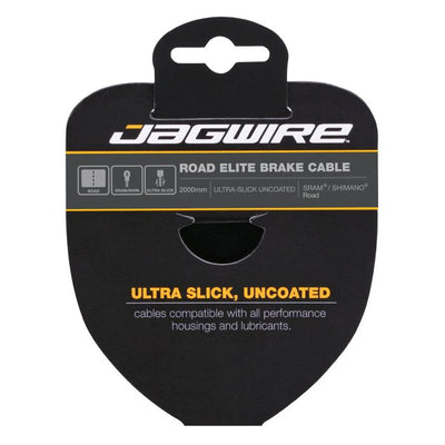 Jagwire Rennrad-Bremskabel – Elite polierter, ultra-glatter Edelstahl – 1,5 x 2000 mm – Sram Shimano