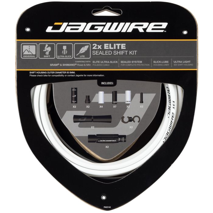 Jagwire 2x Elite Sealed Shift Kit – Weiß