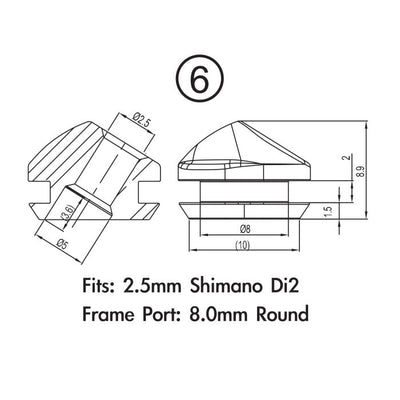 Jagwire Rahmenstopfenpaket – Shimano Ultegra Di2 (2 mm Rahmen) (10 Stück)