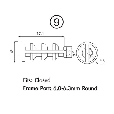Jagwire-Rahmenstopfenpaket – 4-mm-Umwerfergehäuse (10 Stück)