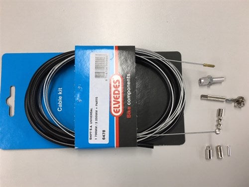 Schaltzugsatz Elvedes 1700 2250 mm universal Sturmey Archer verzinkt - schwarz (auf Karte)