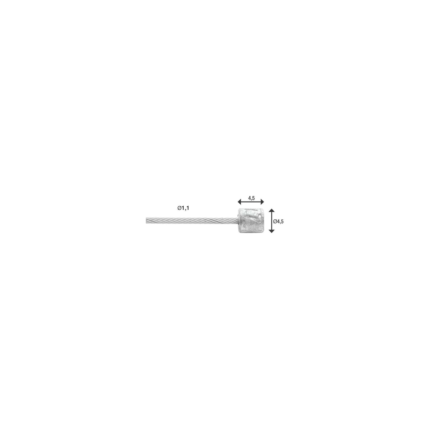 Innenschaltkabel Shimano 2,25 m 1,1 mm 6472 Silber