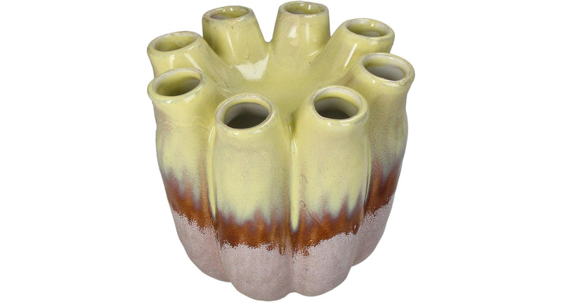 HD Collection Vase Steingut braun 19,5x19,5x19cm