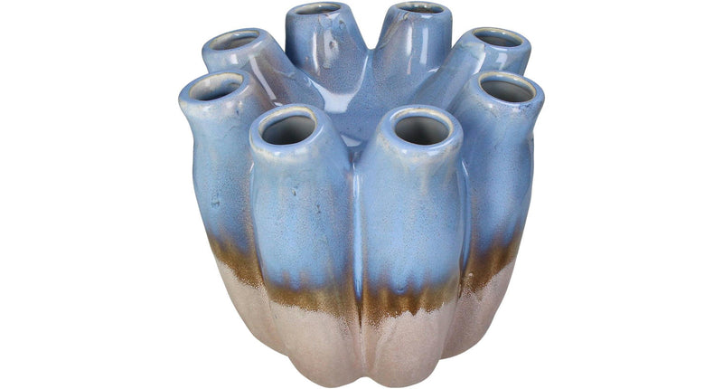 HD Collection Vase Steinzeug blau 24,5x24,5x23,5cm