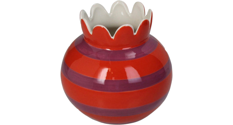 HD Collection Vase Streifen Steingut 15x15x14,3cm