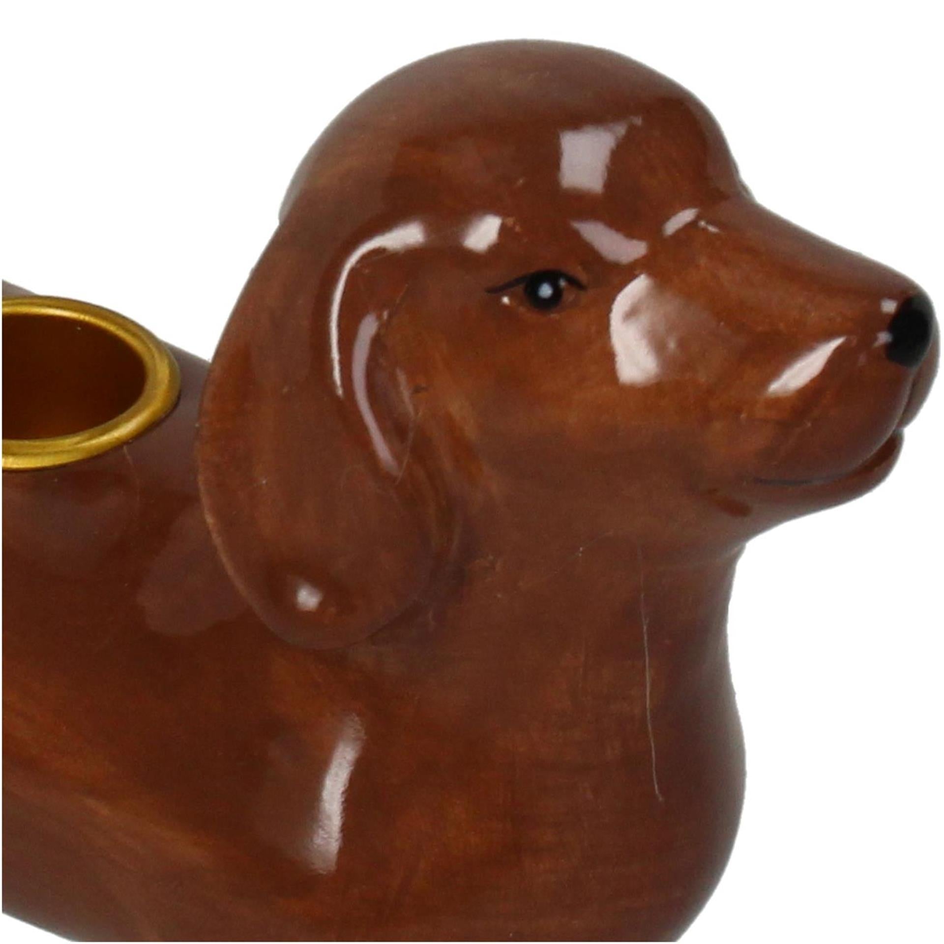 Kersten Kerzenständer Dackel Dolomit H13,7cm