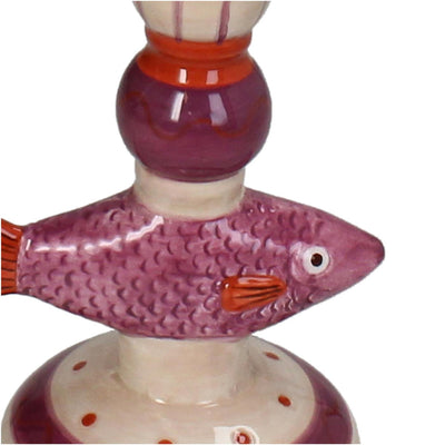 Kersten Kerzenständer Fisch Dolomit Lila 11x9x15cm