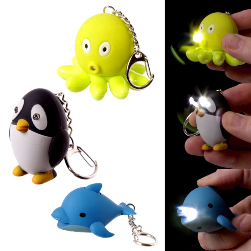 Octopus penguin dofijn LED -Schlüsselhalter
