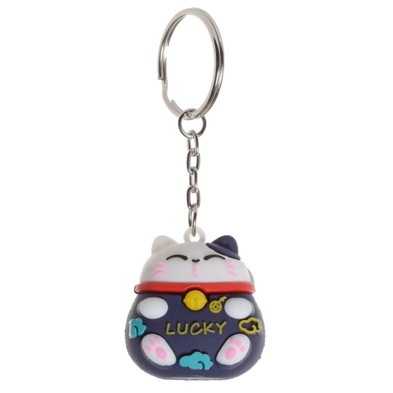 Maneki Neko Lucky Cat 3D PVC Schlüsselring