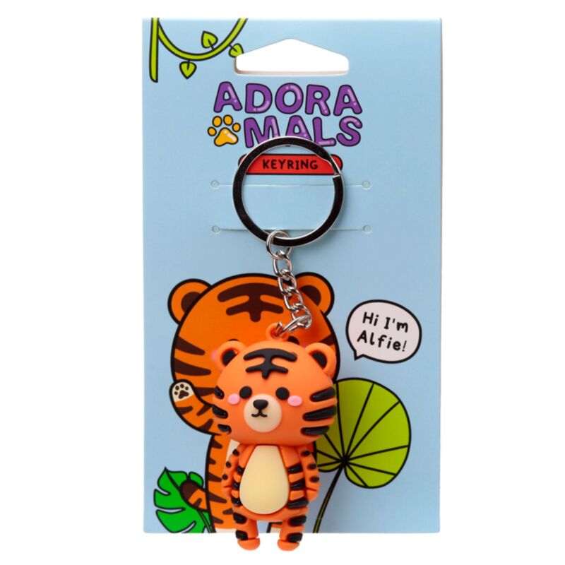 Alfie de Tiger Adoramals 3D PVC -Schlüsselring