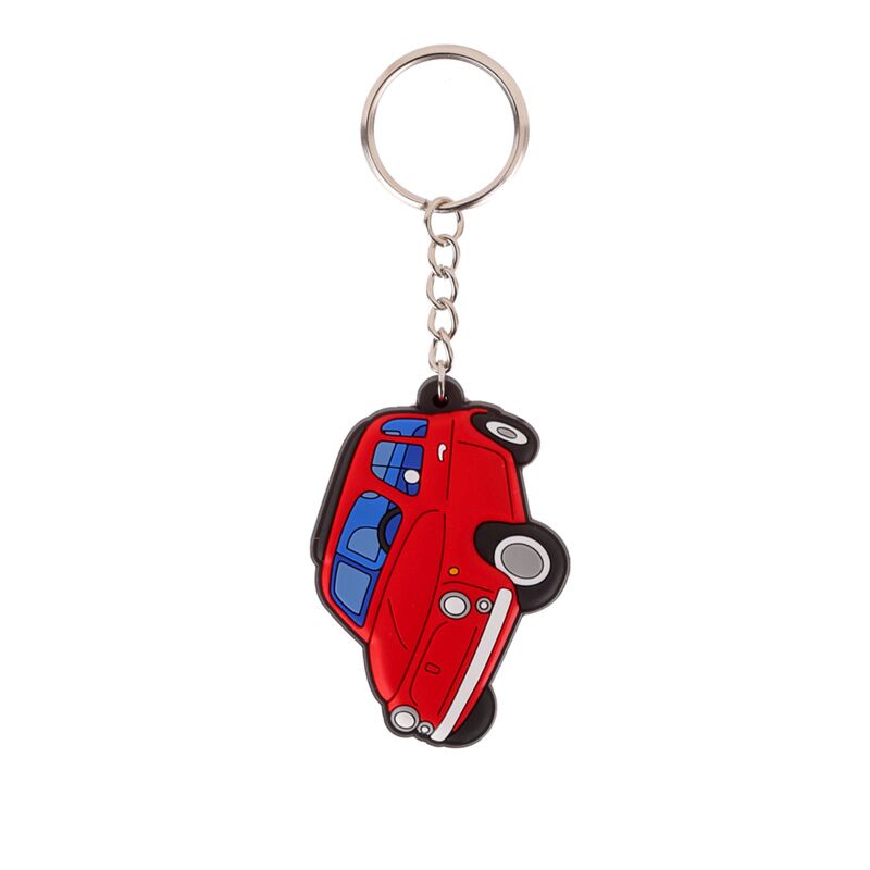 Fiat 500 Red PVC -Schlüsselring