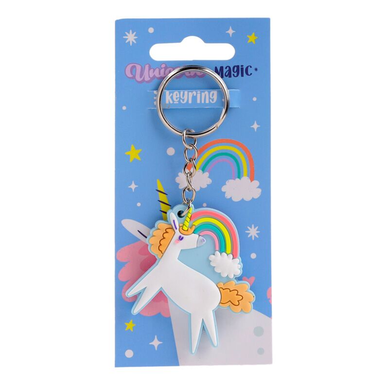 Einhornmagie Orange PVC Schlüsselring