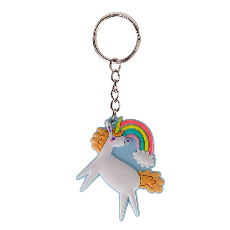 Einhornmagie Orange PVC Schlüsselring