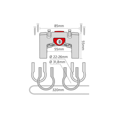 Klickfix -Lenkadapter Universal mit Lock Black