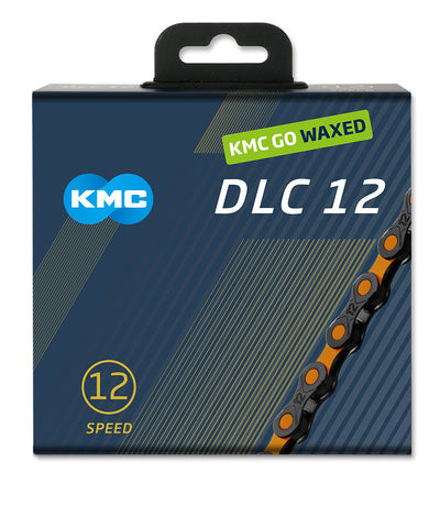 KMC Ketting DLC12 Black Orange 126s gewachst