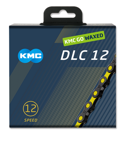 KMC Ketting DLC12 Black Yellow 126s Wachse gewachsen