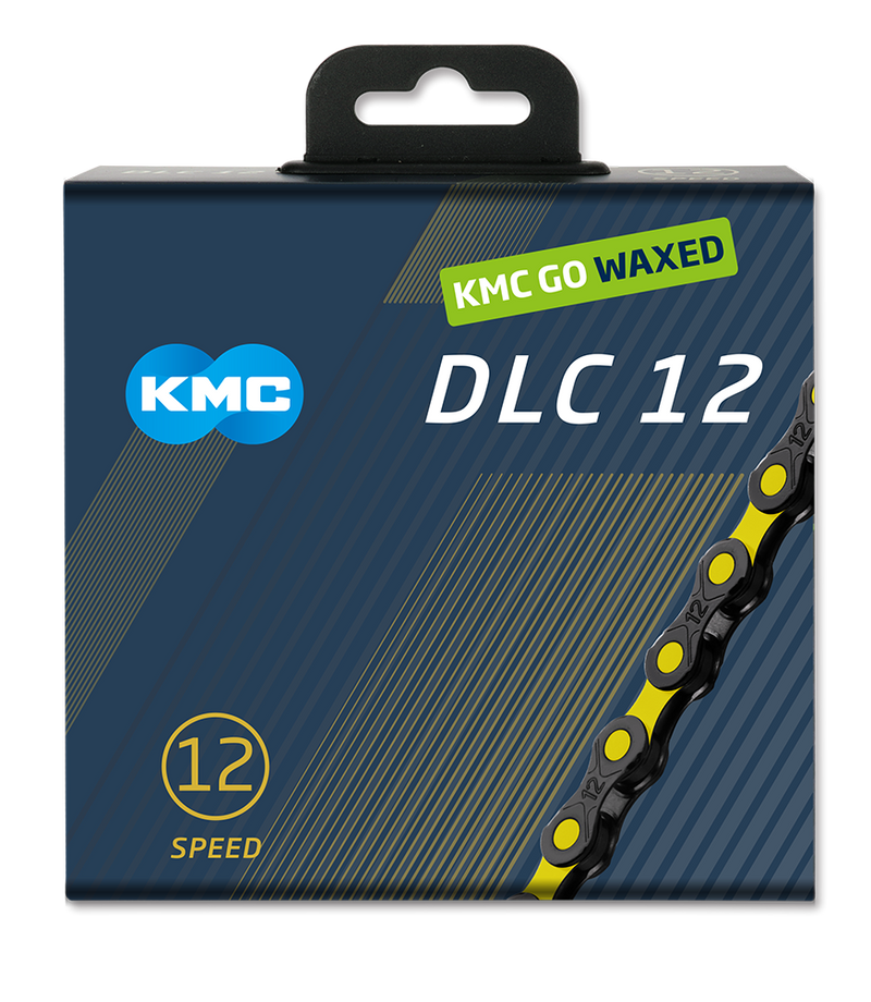 KMC Ketting DLC12 Black Yellow 126s Wachse gewachsen