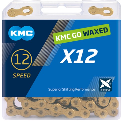 Kmc-Kette x12 12 V 126 l gewachstes Ti-N-Gold