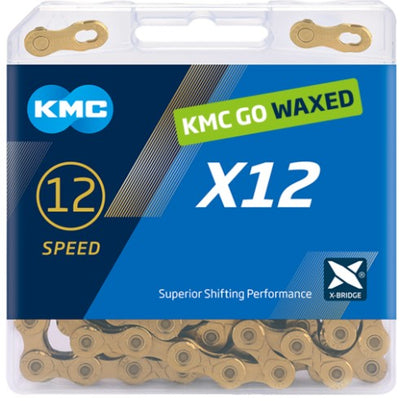 Kmc-Kette x12 12 V 126 l gewachstes Ti-N-Gold