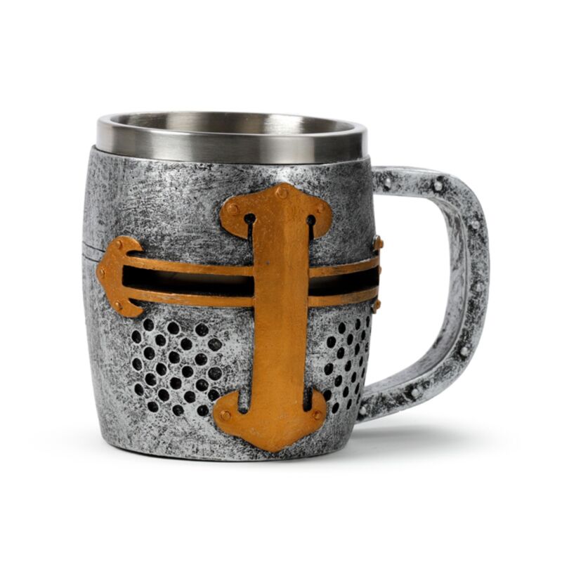 Dekorative mittelalterliche Ritter Silber und Goldfarbe Helm Bierbecher