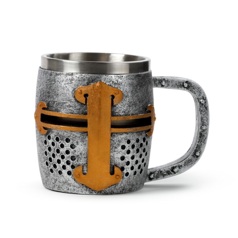 Dekorative mittelalterliche Ritter Silber und Goldfarbe Helm Bierbecher