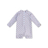 Checkmatt Beige Boys UV -Schwimmanzug