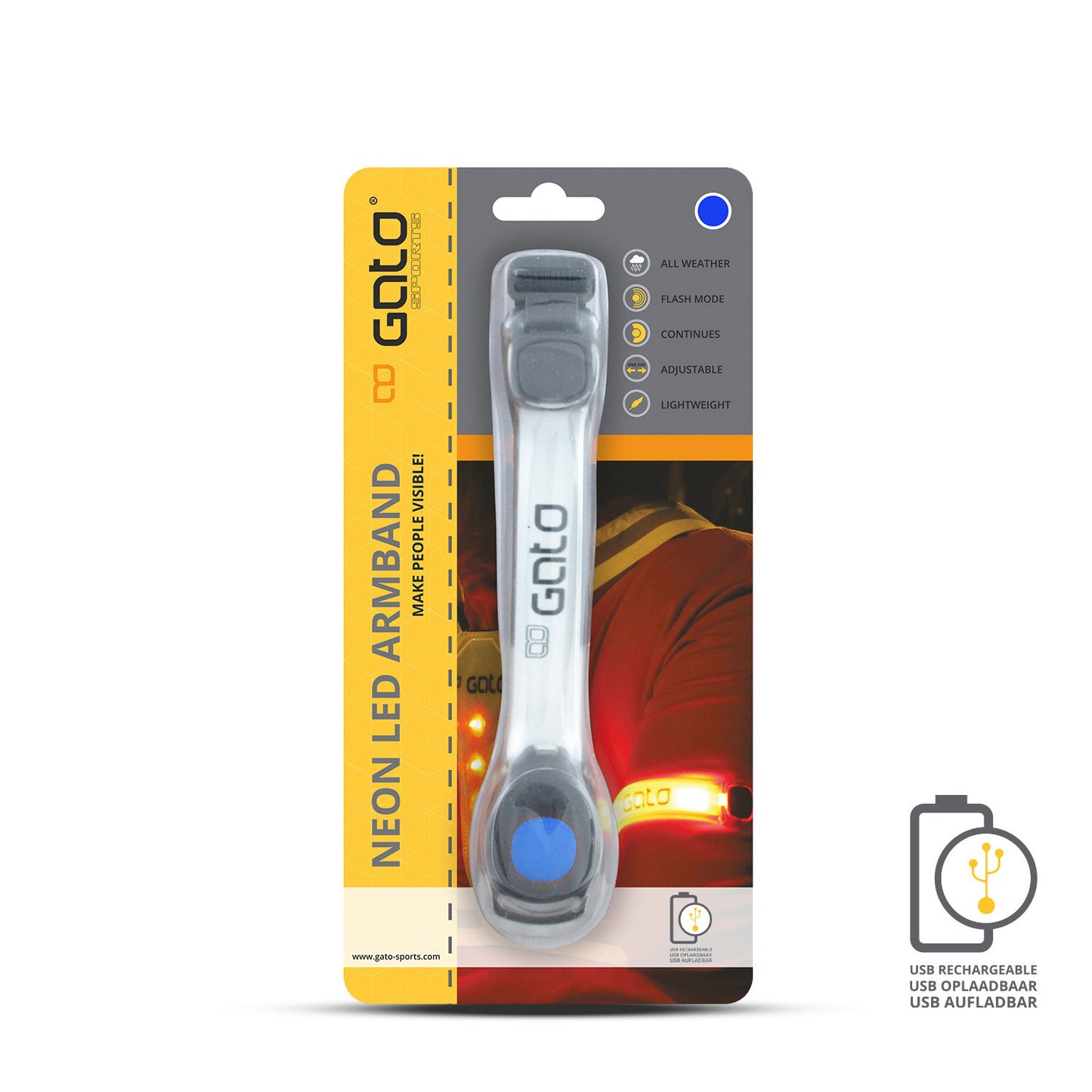 Gato Neon LED Arm Light USB Blue One Size